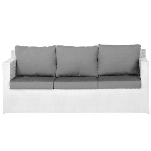 Conjunto de jardim com mesa e repousa-pés 6 lugares ROMA Branco
