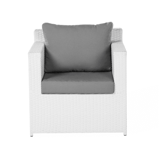 Conjunto de jardim com mesa e repousa-pés 6 lugares ROMA Branco