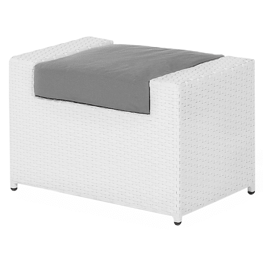 Conjunto de jardim com mesa e repousa-pés 6 lugares ROMA Branco