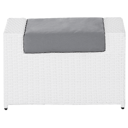 Conjunto de jardim com mesa e repousa-pés 6 lugares ROMA Branco