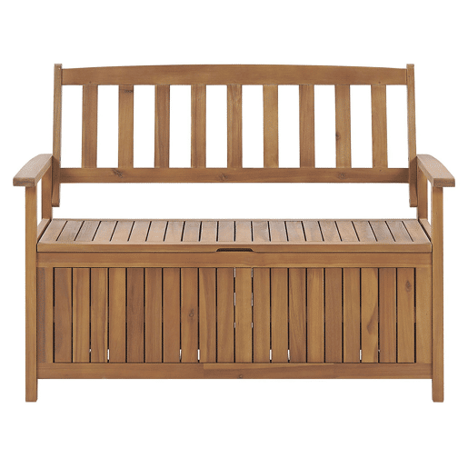 Banco de jardim SOVANA 120 cm com arrumação Madeira de acácia Castanho