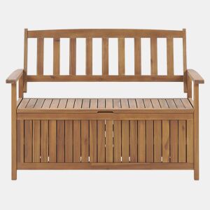 Banco de jardim SOVANA 120 cm com arrumação Madeira de acácia Castanho
