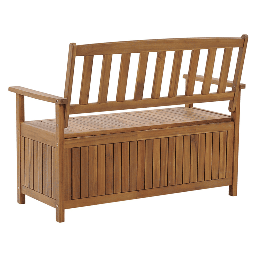 Banco de jardim SOVANA 120 cm com arrumação Madeira de acácia Castanho
