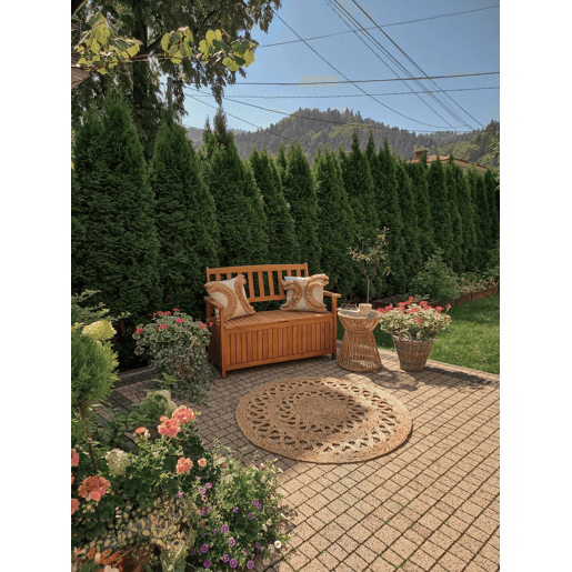Banco de jardim SOVANA 120 cm com arrumação Madeira de acácia Castanho