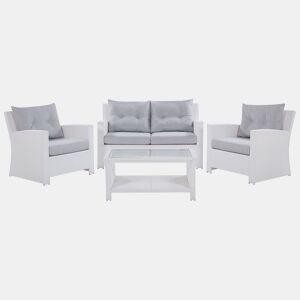 Conjunto de jardim com mesa 4 lugares MARINO Branco