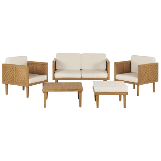 Beliani Conjunto lounge Madeira de acácia BARATTI