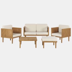 Beliani Conjunto lounge Madeira de acácia BARATTI