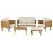 Beliani Conjunto de jardín Madera de acacia BARATTI Beliani Conjunto de jardín Madera de acacia BARATTI Beige