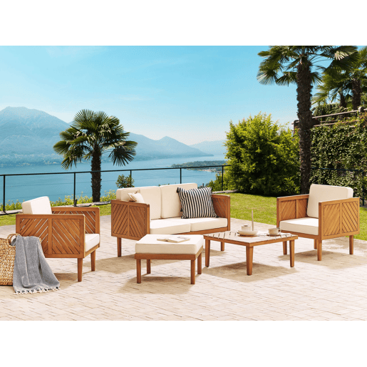 Beliani Conjunto lounge Madeira de acácia BARATTI