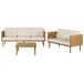 Beliani Conjunto de jardín Madera de acacia BARATTI Beliani Conjunto de jardín Madera de acacia BARATTI Beige