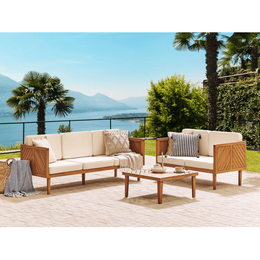 Conjunto de jardim com mesa 5 lugares BARATTI Madeira de acácia Castanho