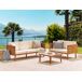 Beliani Conjunto de jardín Madera de acacia BARATTI Beliani Conjunto de jardín Madera de acacia BARATTI Beige