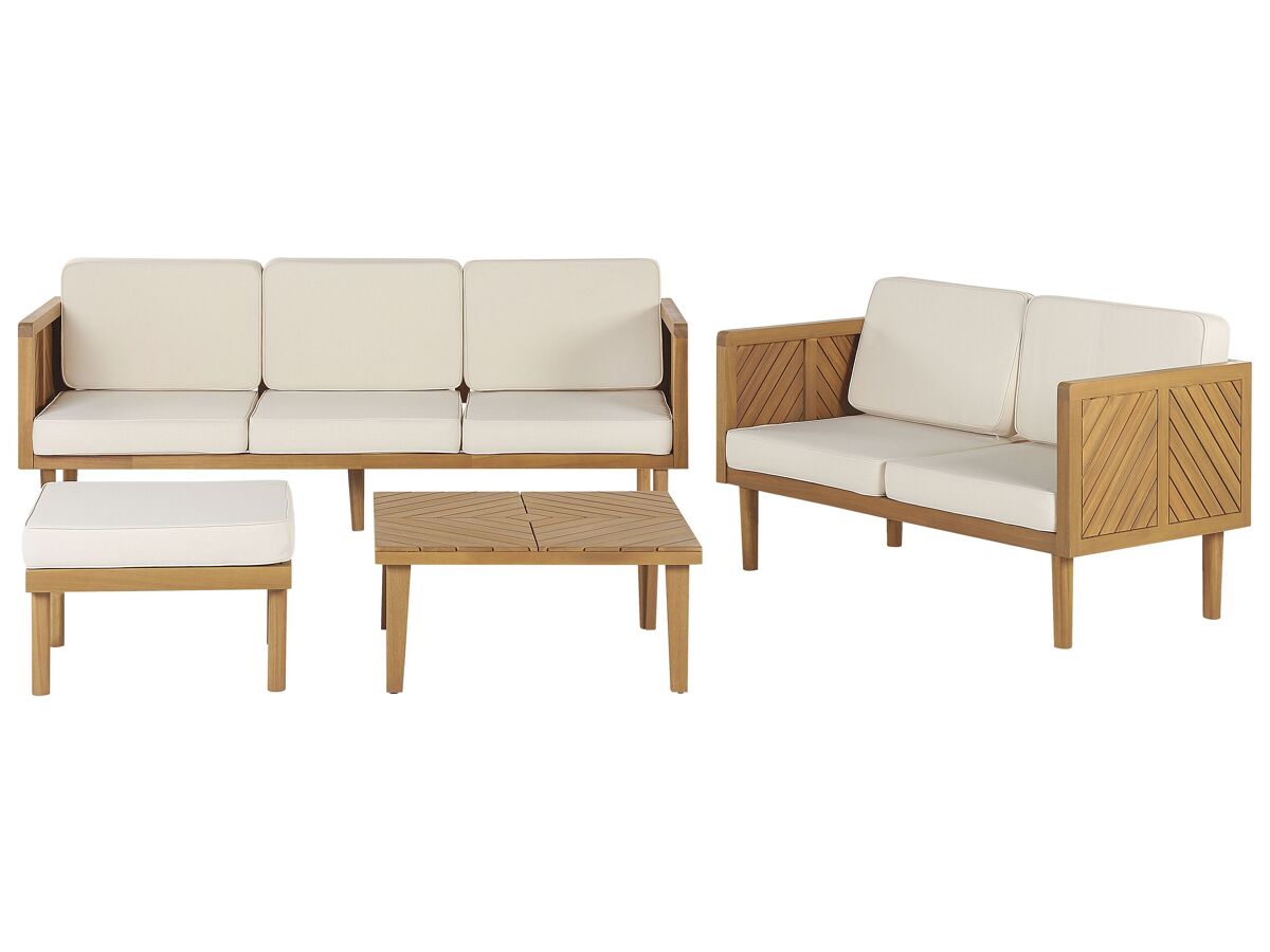 Beliani Conjunto de jardín Madera de acacia BARATTI