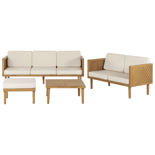 Beliani Conjunto lounge Madeira de acácia BARATTI