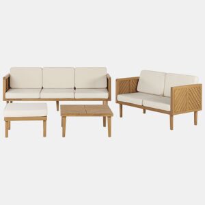 Beliani Conjunto lounge Madeira de acácia BARATTI