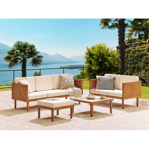 Beliani Conjunto lounge Madeira de acácia BARATTI