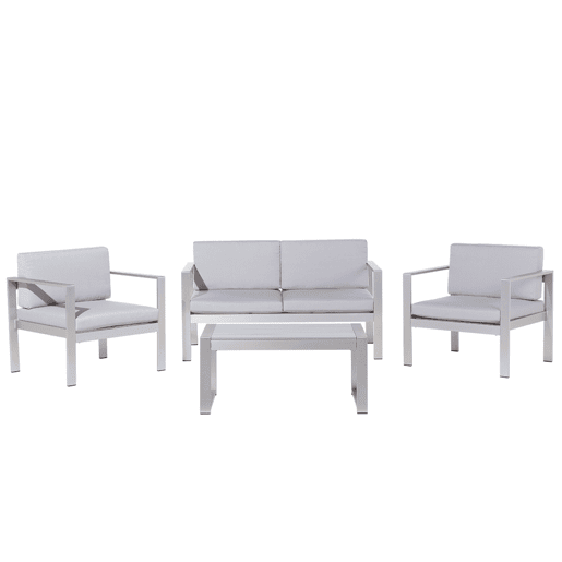 Beliani Conjunto lounge Alumínio SALERNO