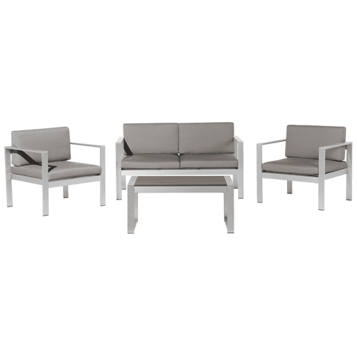 Conjunto de jardim com mesa 4 lugares SALERNO Metal Cinzento escuro