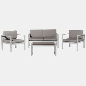 Conjunto de jardim com mesa 4 lugares SALERNO Metal Cinzento escuro