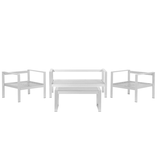 Conjunto de jardim com mesa 4 lugares SALERNO Metal Cinzento escuro