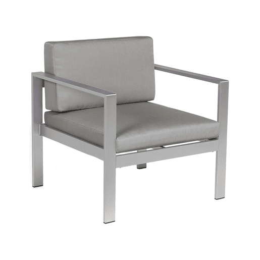 Conjunto de jardim com mesa 4 lugares SALERNO Metal Cinzento escuro