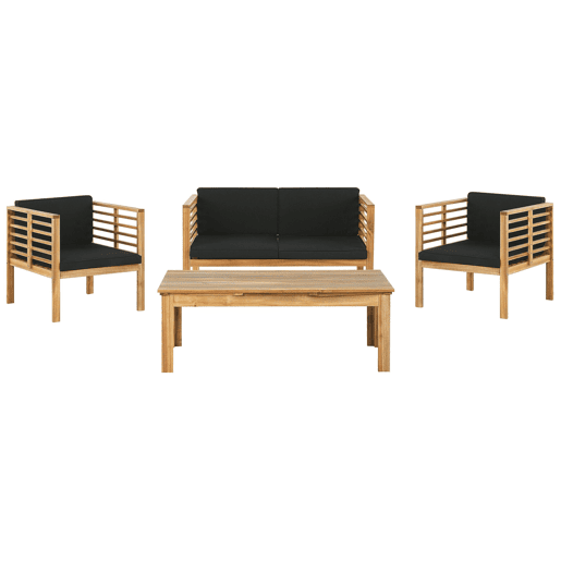 Conjunto de jardim com mesa 4 lugares PACIFIC Madeira de acácia Preto