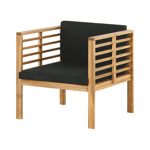 Conjunto de jardim com mesa 4 lugares PACIFIC Madeira de acácia Preto