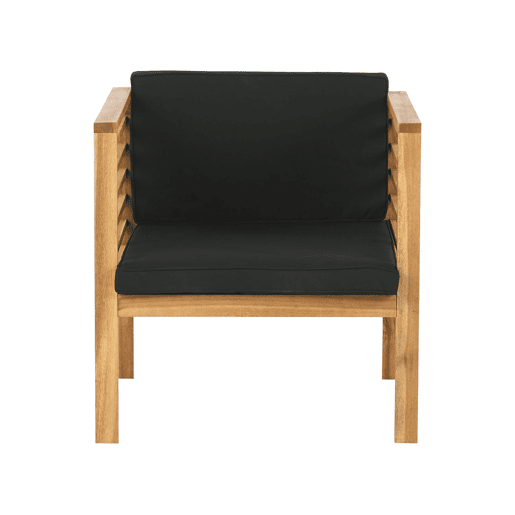 Conjunto de jardim com mesa 4 lugares PACIFIC Madeira de acácia Preto