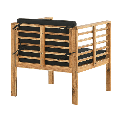 Conjunto de jardim com mesa 4 lugares PACIFIC Madeira de acácia Preto