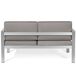 Beliani Banco Aluminio SALERNO 142x70 Beliani Banco Aluminio SALERNO 142x70 Gris