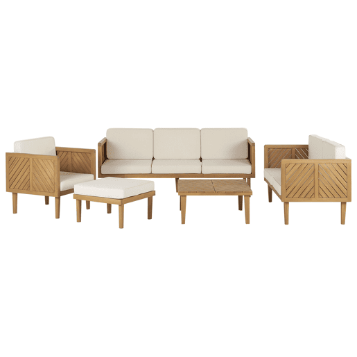 Beliani Conjunto lounge Madeira de acácia BARATTI