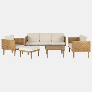 Beliani Conjunto lounge Madeira de acácia BARATTI