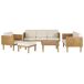 Beliani Conjunto de jardín Madera de acacia BARATTI Beliani Conjunto de jardín Madera de acacia BARATTI Beige