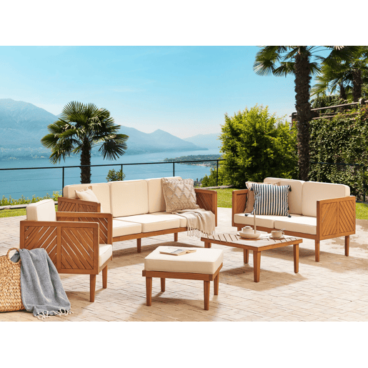 Beliani Conjunto lounge Madeira de acácia BARATTI