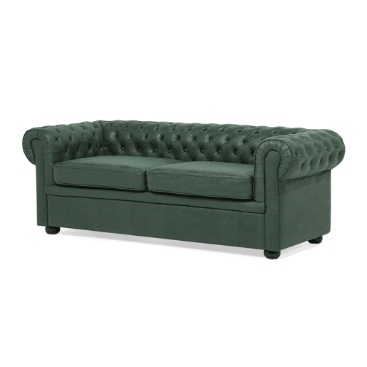 Sofá CHESTERFIELD Pele sintética Verde 3 lugares