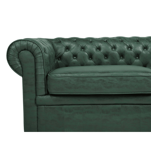 Sofá CHESTERFIELD Pele sintética Verde 3 lugares