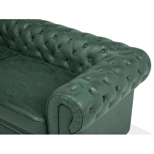 Sofá CHESTERFIELD Pele sintética Verde 3 lugares