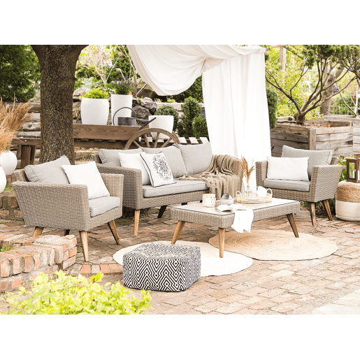 Conjunto de jardim com mesa 5 lugares VITTORIA Cinzento
