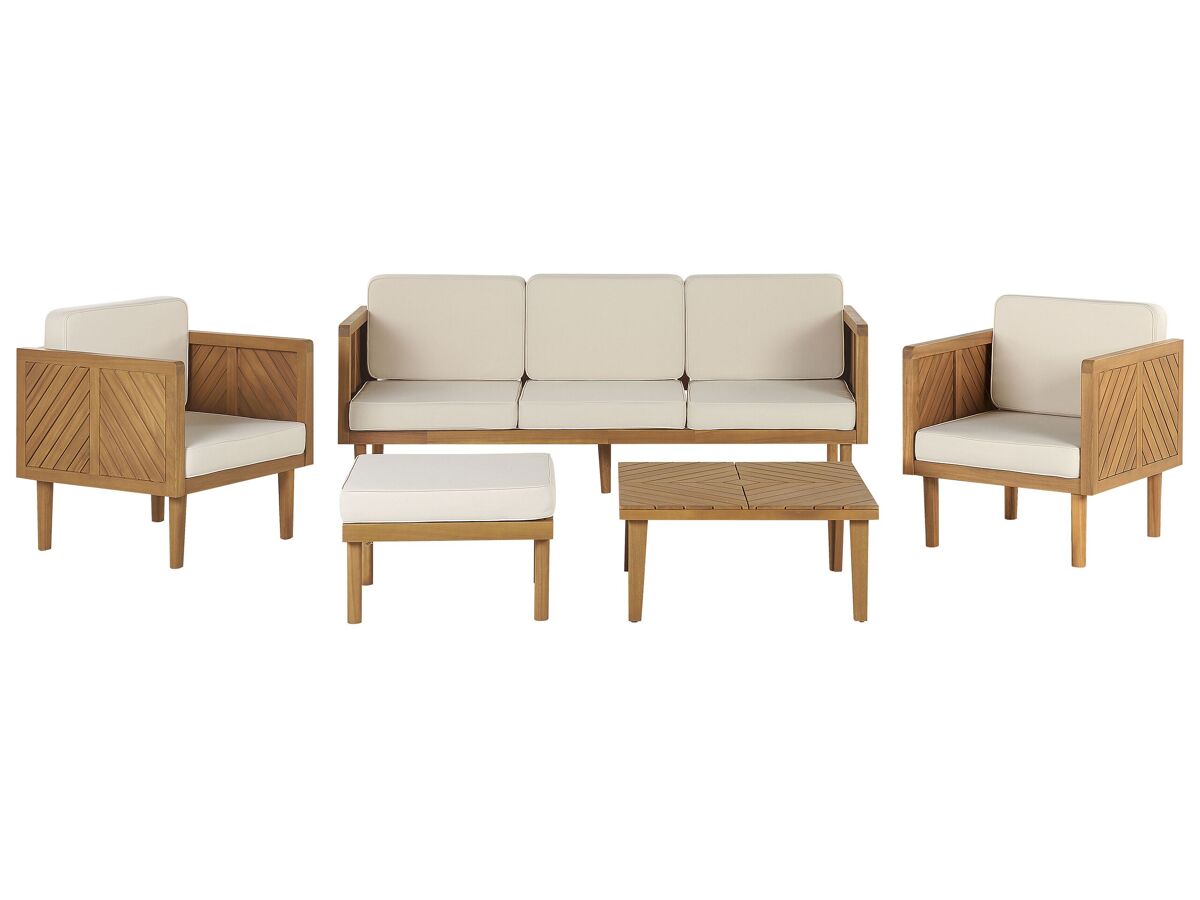 Beliani Conjunto de jardín Madera de acacia BARATTI