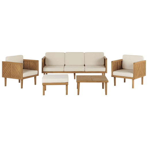 Beliani Conjunto lounge Madeira de acácia BARATTI