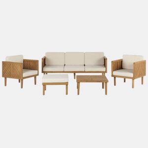 Beliani Conjunto lounge Madeira de acácia BARATTI