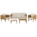 Beliani Conjunto de jardín Madera de acacia BARATTI Beliani Conjunto de jardín Madera de acacia BARATTI Beige