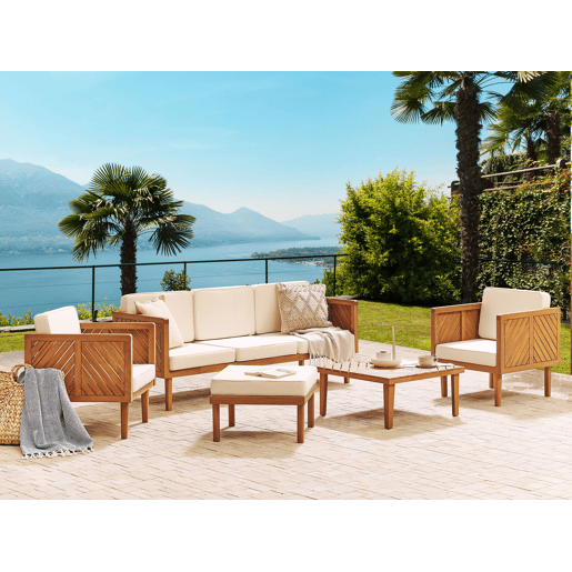 Beliani Conjunto lounge Madeira de acácia BARATTI