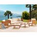 Beliani Conjunto de jardín Madera de acacia BARATTI Beliani Conjunto de jardín Madera de acacia BARATTI Beige