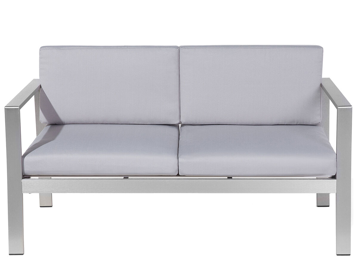 Beliani Banco Aluminio SALERNO 142x70 Gris Claro