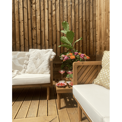 Beliani Sofá de jardim Madeira de acácia BARATTI