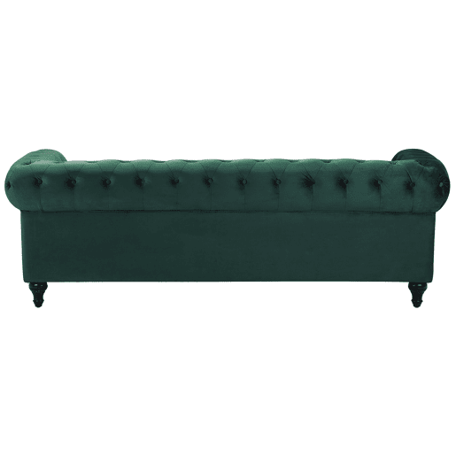 Sofá CHESTERFIELD Veludo Verde esmeralda 3 lugares