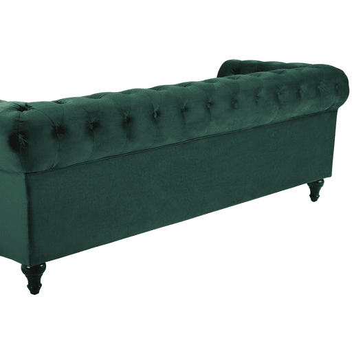 Sofá CHESTERFIELD Veludo Verde esmeralda 3 lugares
