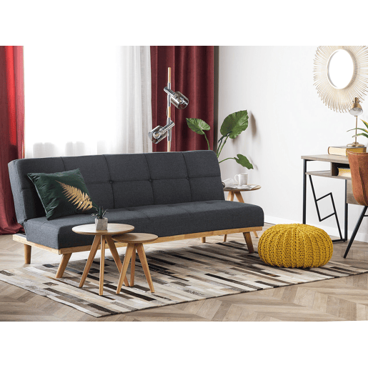 Sofá-cama FROYA Tecido Cinzento escuro 3 lugares