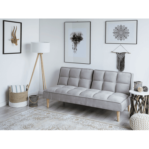 Sofá-cama SILJAN Tecido Cinzento claro Cinzento 3 lugares